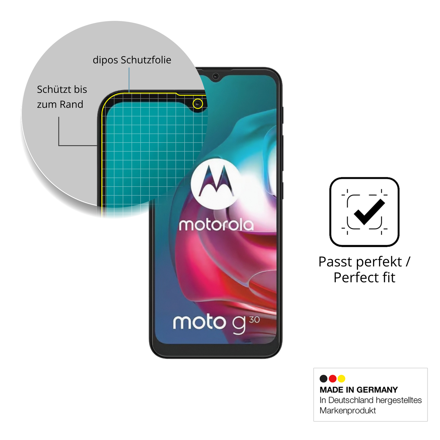 2x Full Cover Schutzfolie matt für Motorola Moto G30