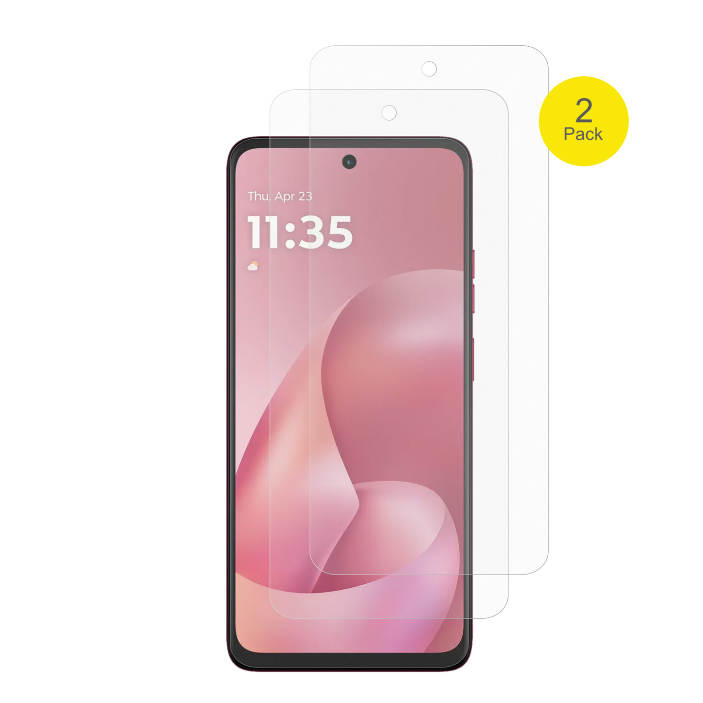 motorolamoto g57 mit aufgebrachter dipos Flex Schutzfolie, glasklare Darstellung ohne Einschränkungen