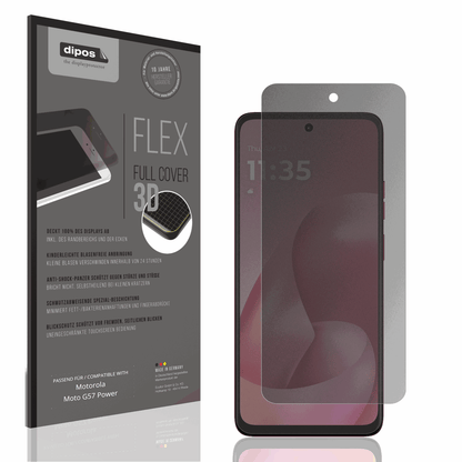 Blickschutzfolie von dipos passend für motorolamoto g57 power, 100% Displayabdeckung und blasenfreie Montage
