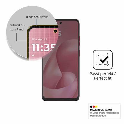 Schutz gegen Kratzer auf dem motorolamoto g57 power Glas durch Schlüssel, Stöße gegen die Tischkante oder Stürze