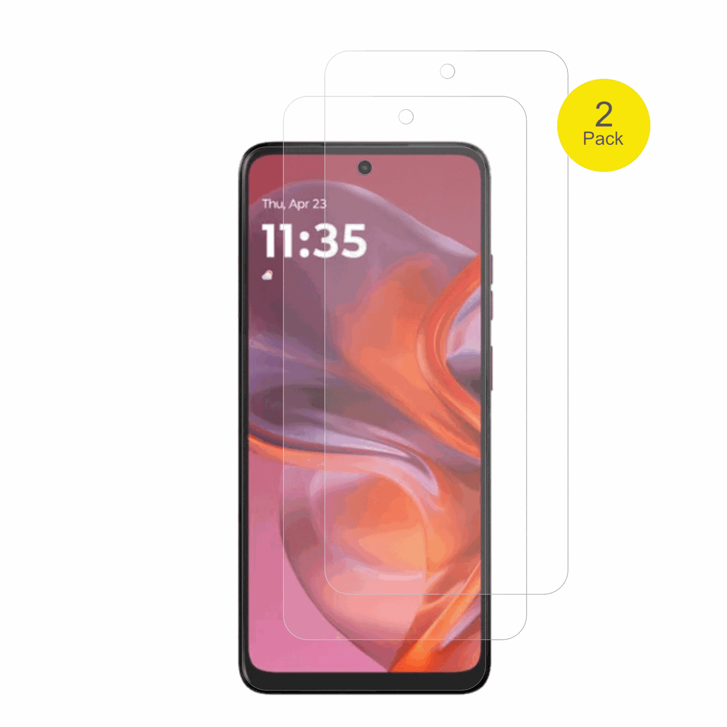 motorolamoto g67 power mit aufgebrachter dipos Flex Schutzfolie, glasklare Darstellung ohne Einschränkungen