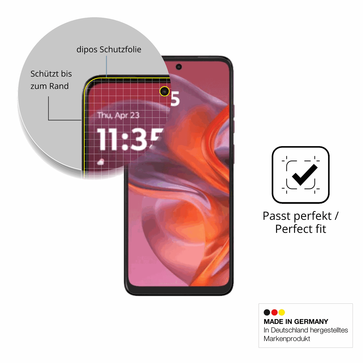 Besonders flexibler Displayschutz mit Anti-Shock-Schicht im Materialmix