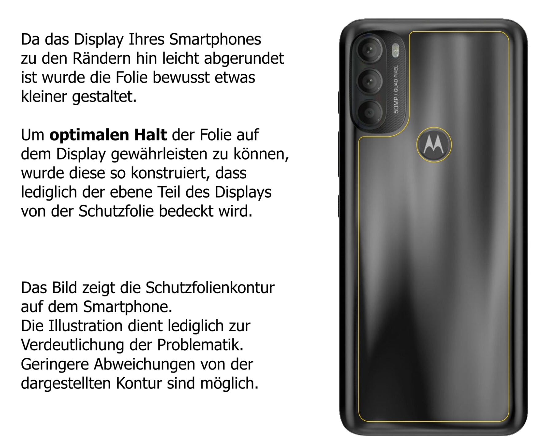 Dünne und klare Folie passend zugeschnitten für Motorola Moto G71 Rückseite