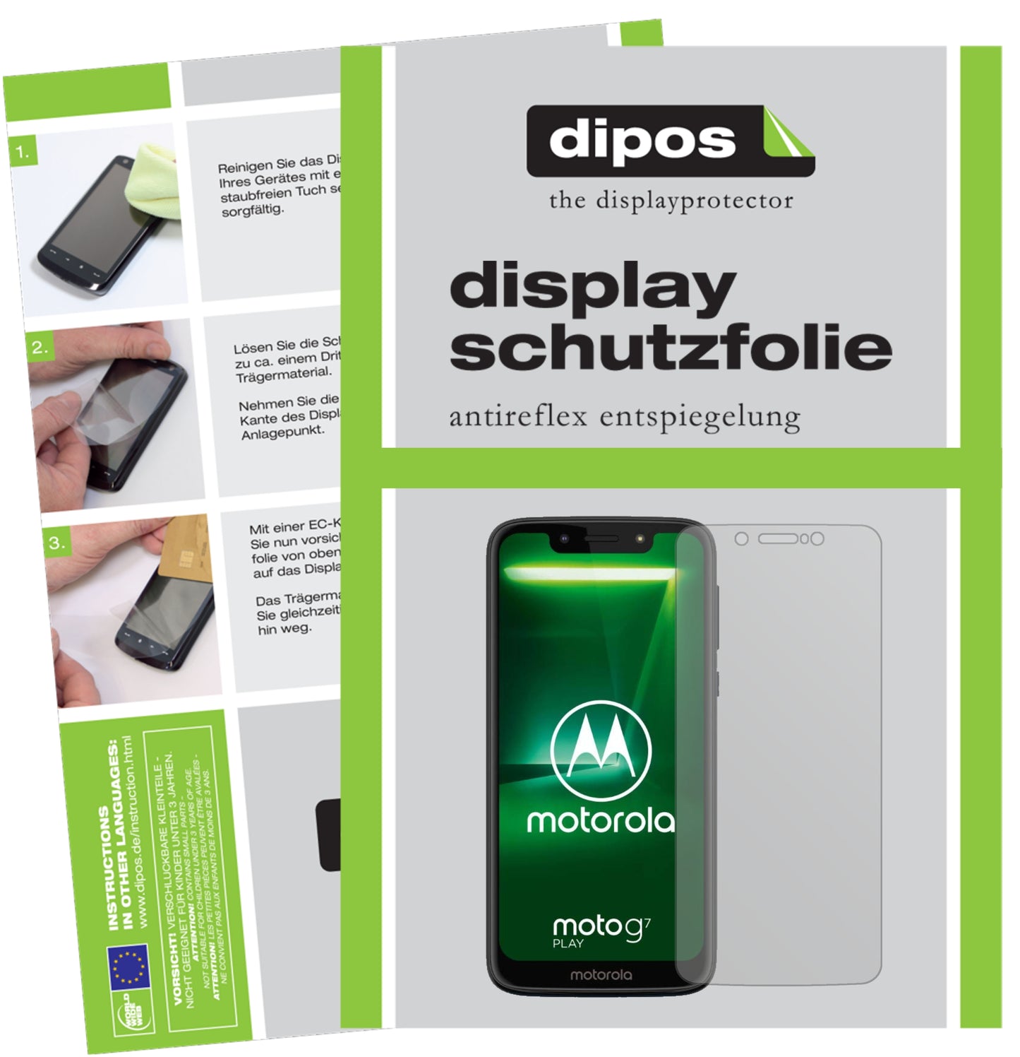 Mattes Panzerglas: Entspiegelte, dünne Folie, Fingerabdruckresistenz und Bildschirmschutz für Motorola-Moto G7 Play