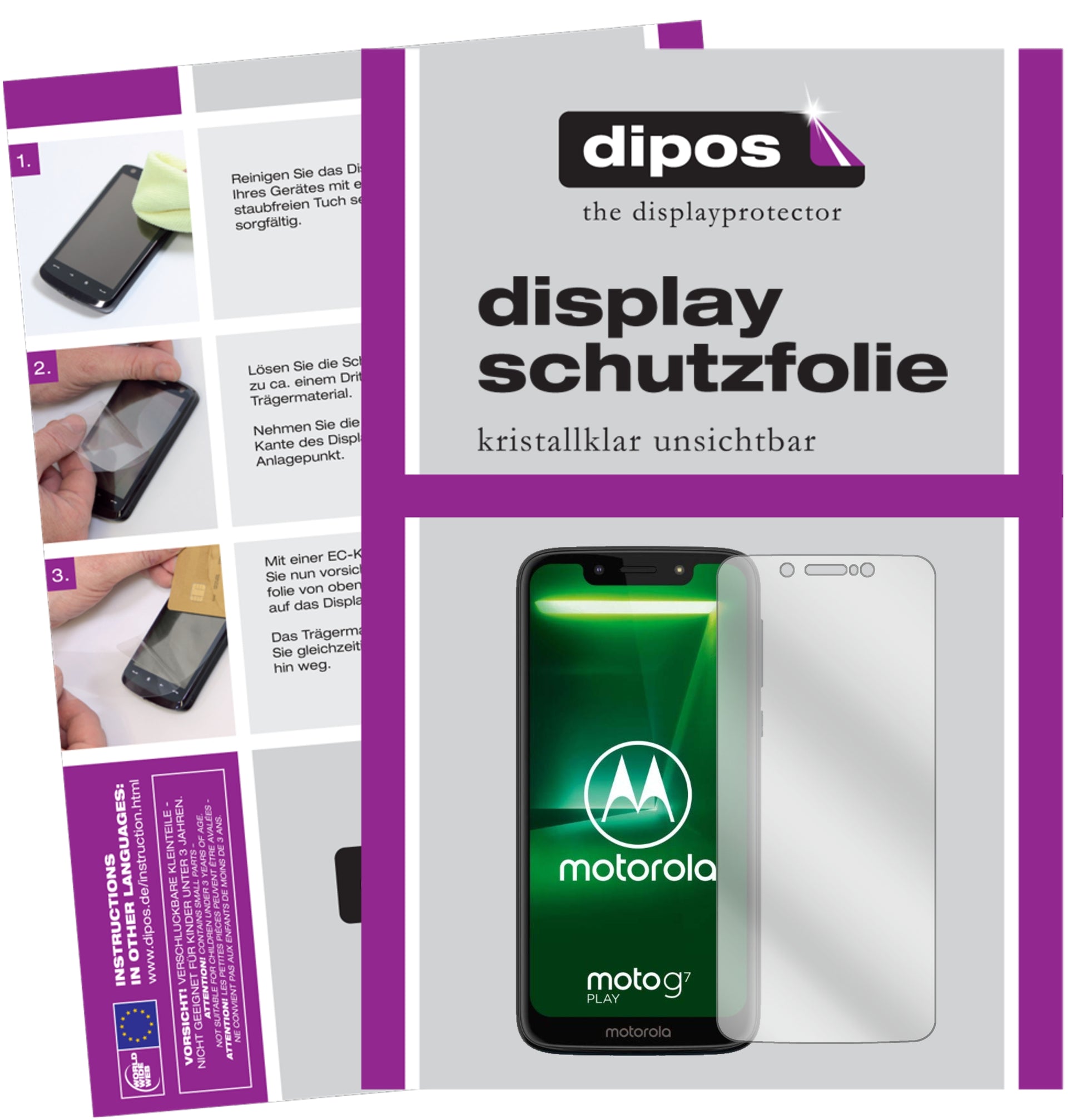 Kristallklare, dünne Schutzfolie: Kratzfest & passgenau für Motorola-Moto G7 Play