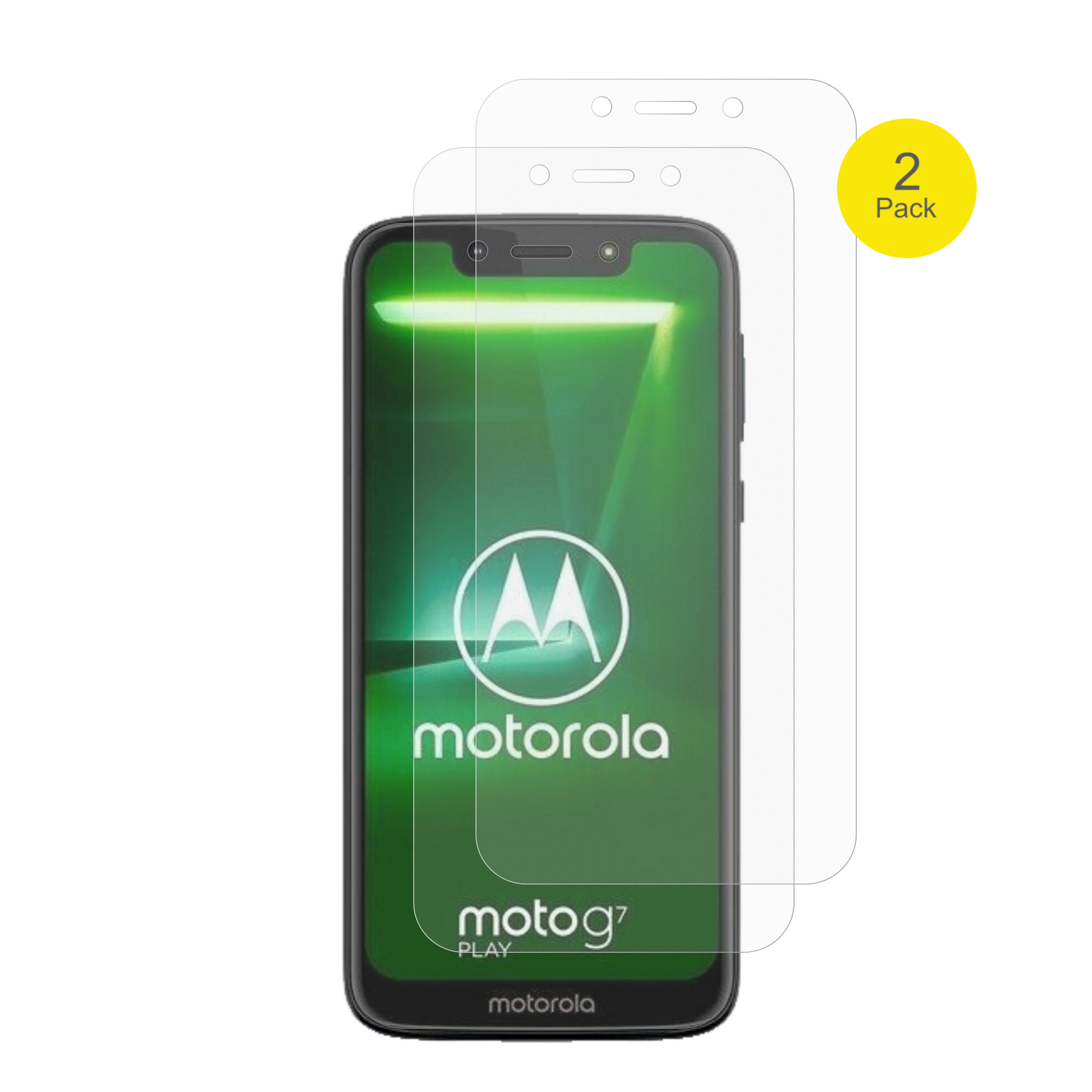 MotorolaMoto G7 Play mit aufgebrachter dipos Flex Schutzfolie, glasklare Darstellung ohne Einschränkungen