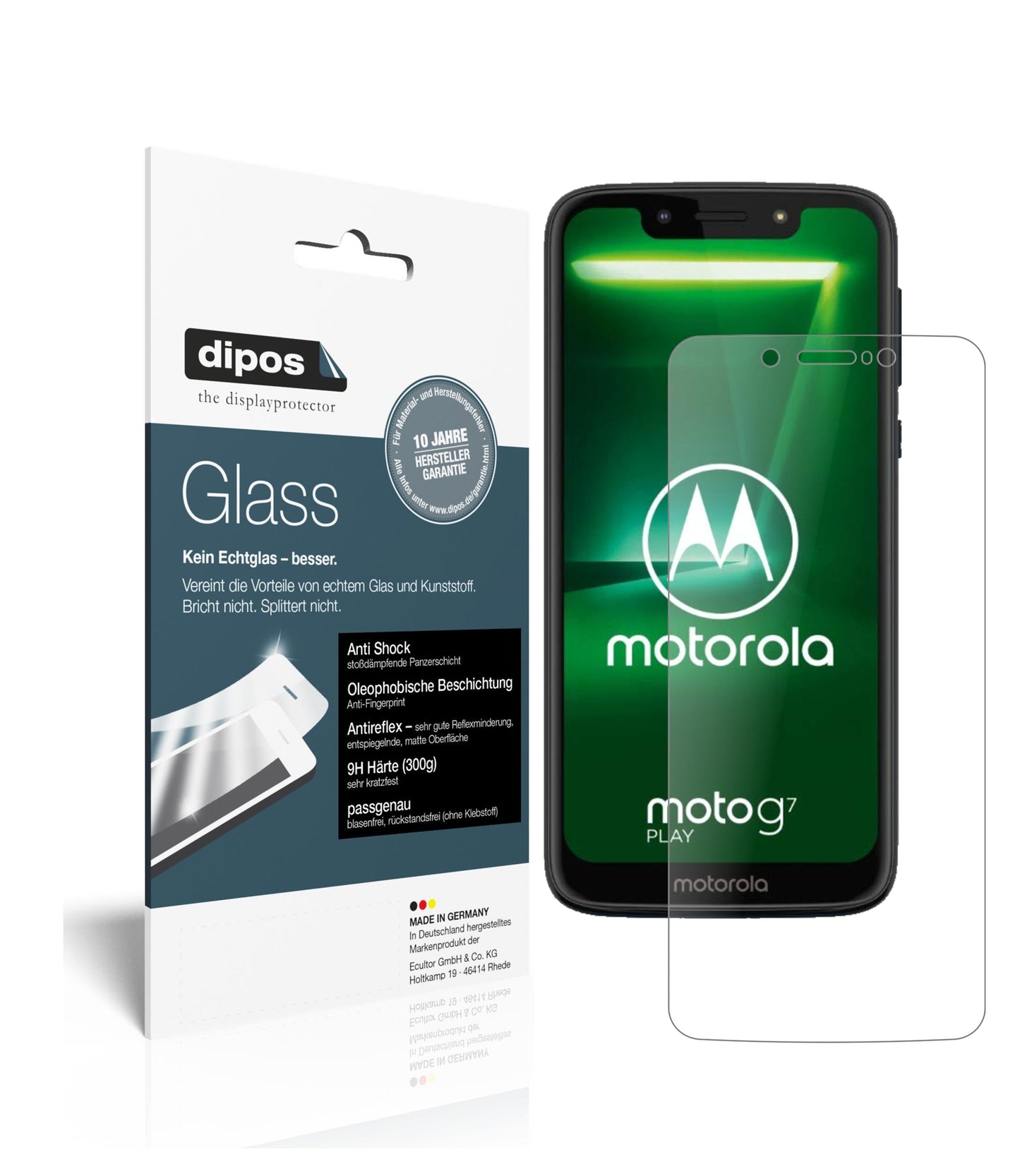 Mattes Panzerglas: Schutz vor Brüchen, Fingerabdrücken und Bildschirmblendung für Motorola-Moto G7 Play