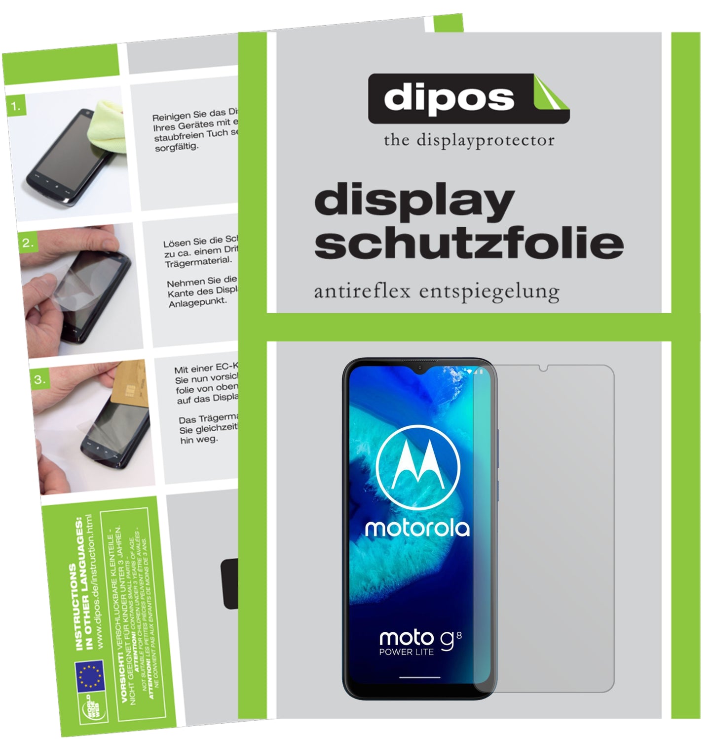 Mattes Panzerglas: Entspiegelte, dünne Folie, Fingerabdruckresistenz und Bildschirmschutz für Motorola-Moto G8 Power Lite