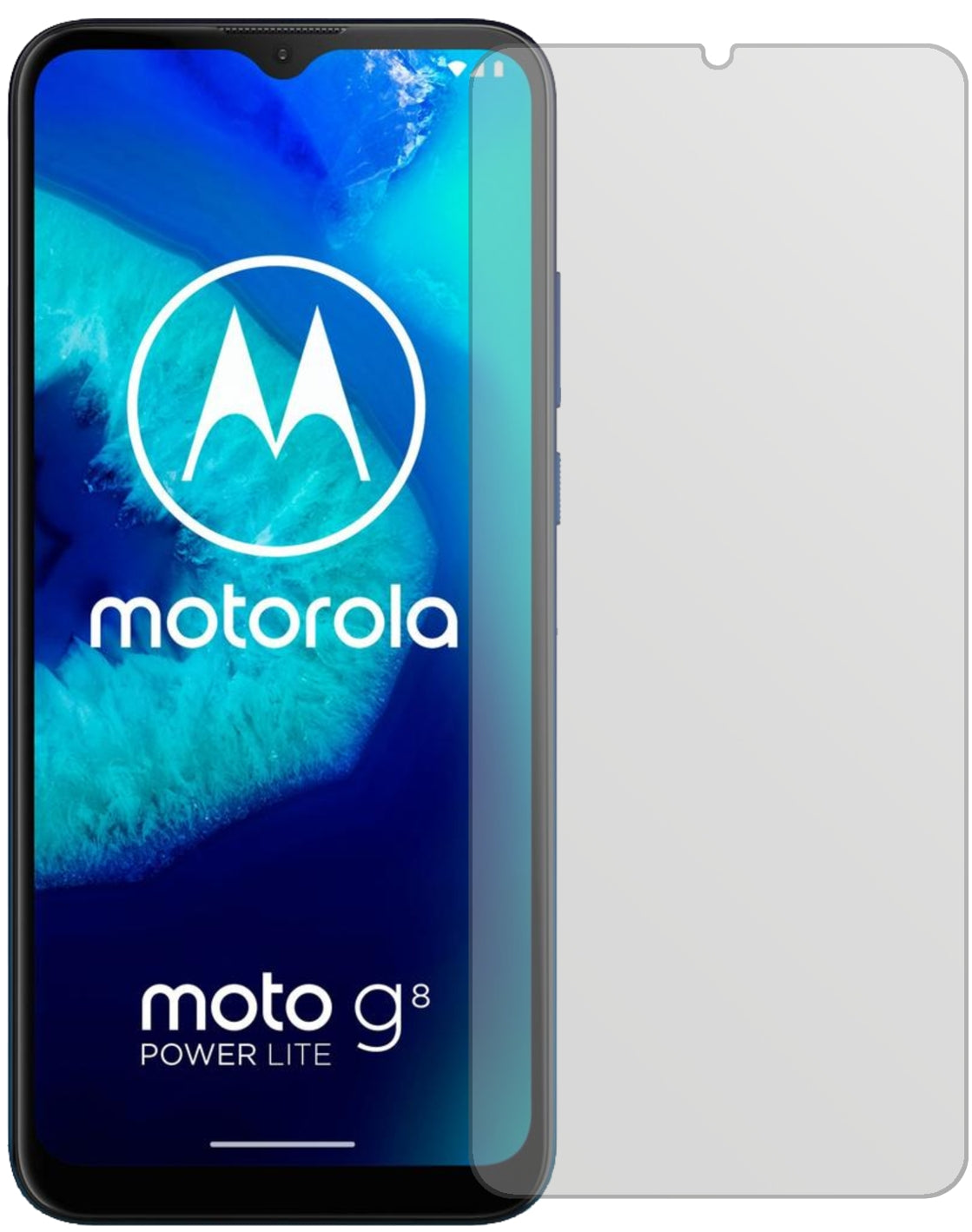 MotorolaMoto G8 Power Lite mit aufgebrachter dipos Displayschutzfolie, die lästige Fingerabdrücke minimiert