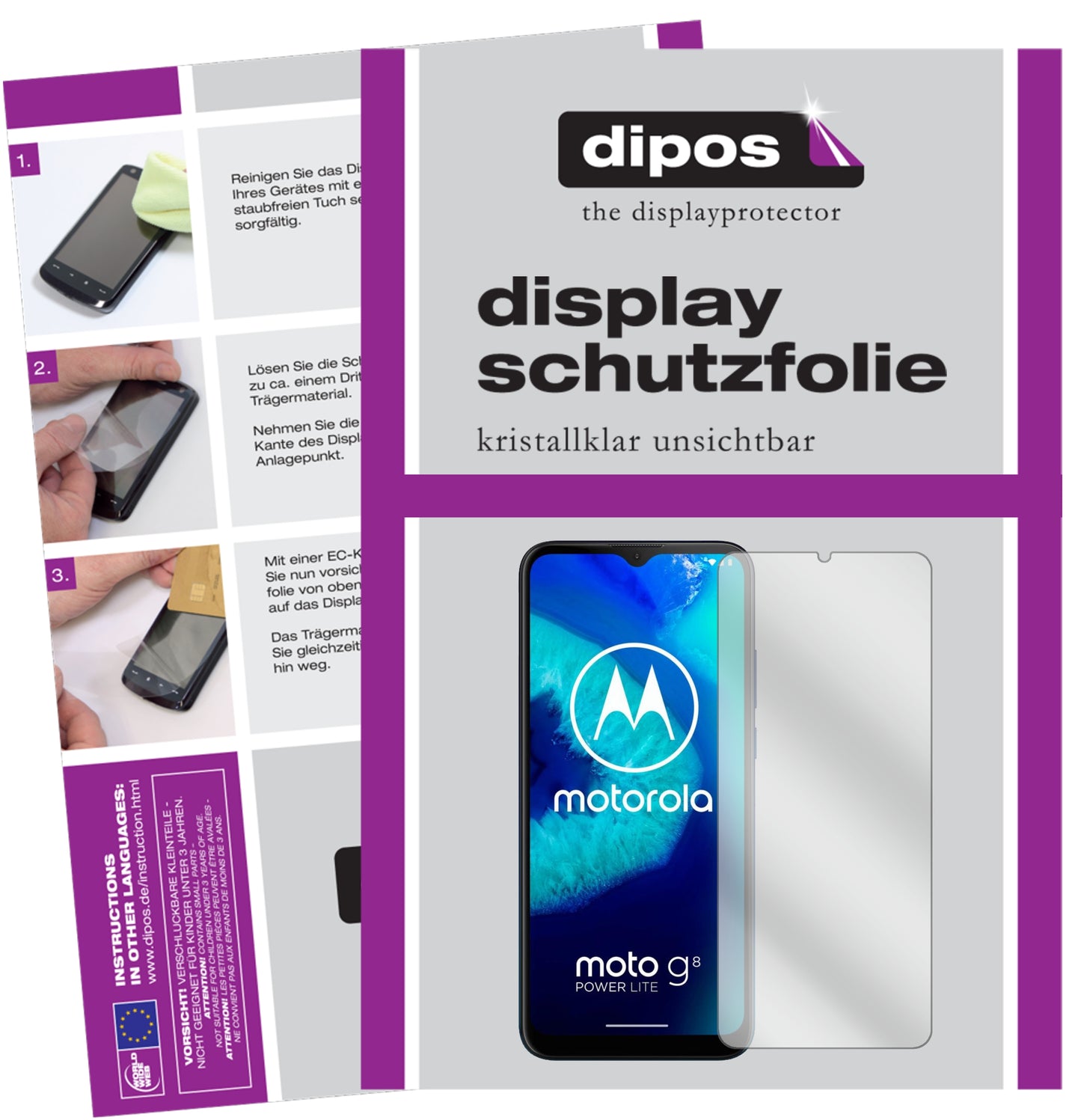 Kristallklare, dünne Schutzfolie: Kratzfest & passgenau für Motorola-Moto G8 Power Lite