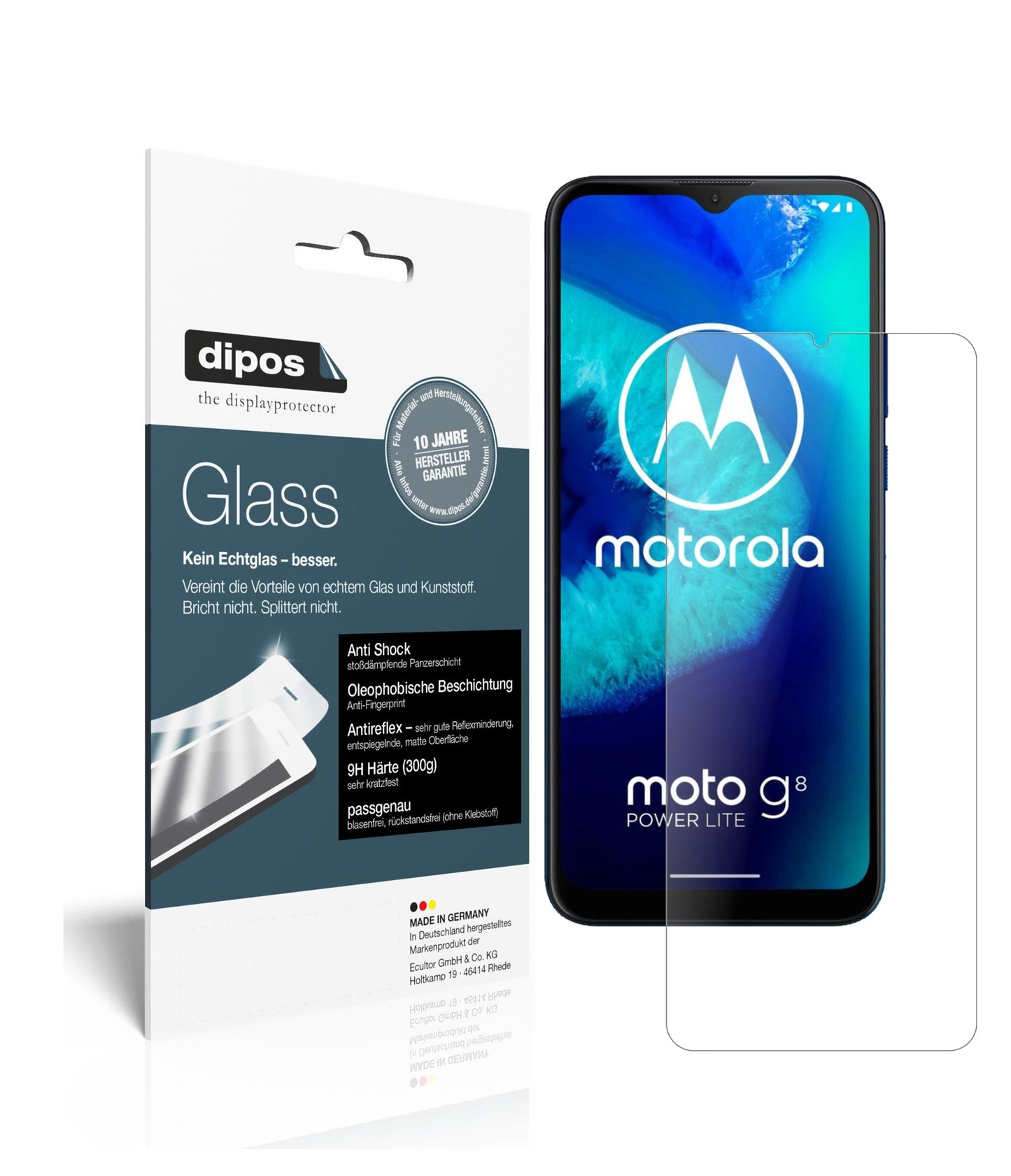 Mattes Panzerglas: Schutz vor Brüchen, Fingerabdrücken und Bildschirmblendung für Motorola-Moto G8 Power Lite