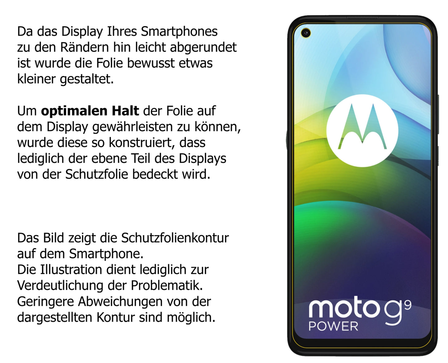 Privatsphäre-Schutz durch Sichtschutz-Folie passend zugeschnitten für Motorola Moto G9 Power