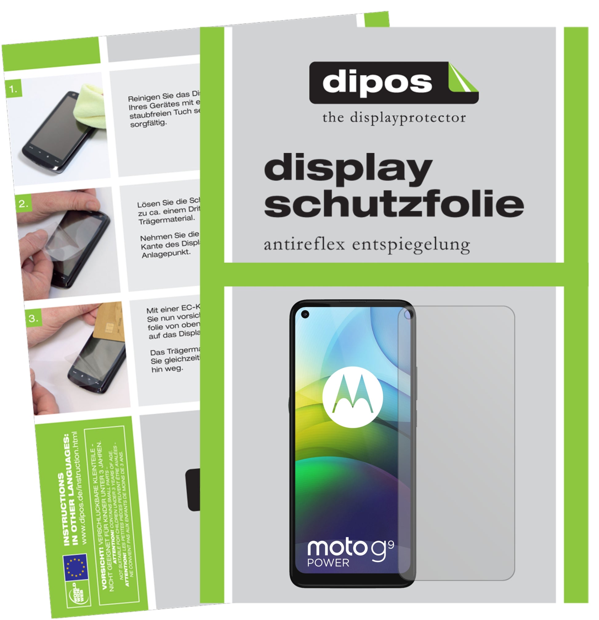 Mattes Panzerglas: Entspiegelte, dünne Folie, Fingerabdruckresistenz und Bildschirmschutz für Motorola-Moto G9 Power