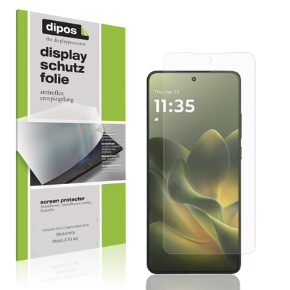 Matte Displayschutzfolie von dipos passend für motorolamoto x70 air, präziser Zuschnitt und blasenfrei montiert