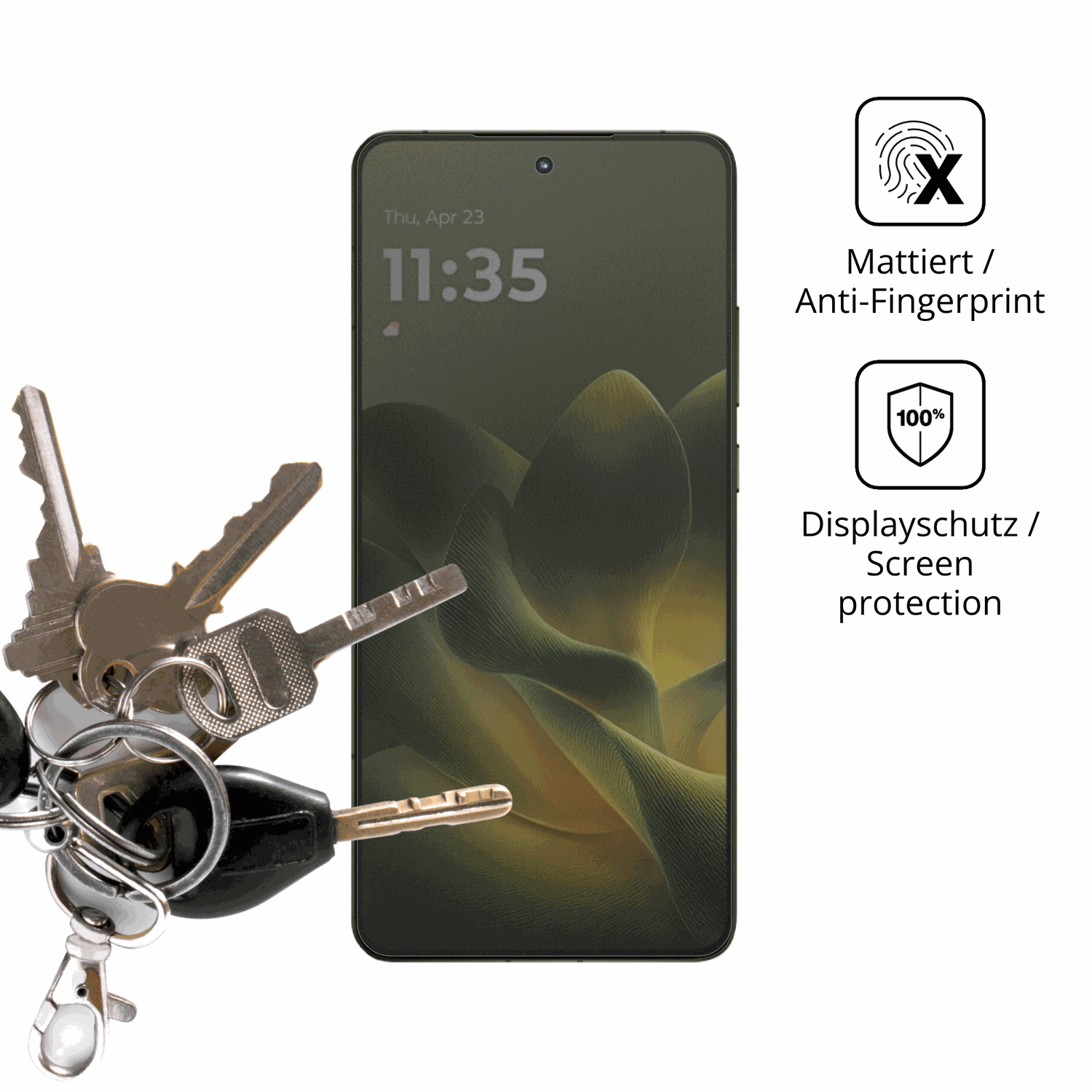 dipos Displayschutz für motorolamoto x70 air, mattierte Oberfläche, Blickschutzfilter und perfekter Passform