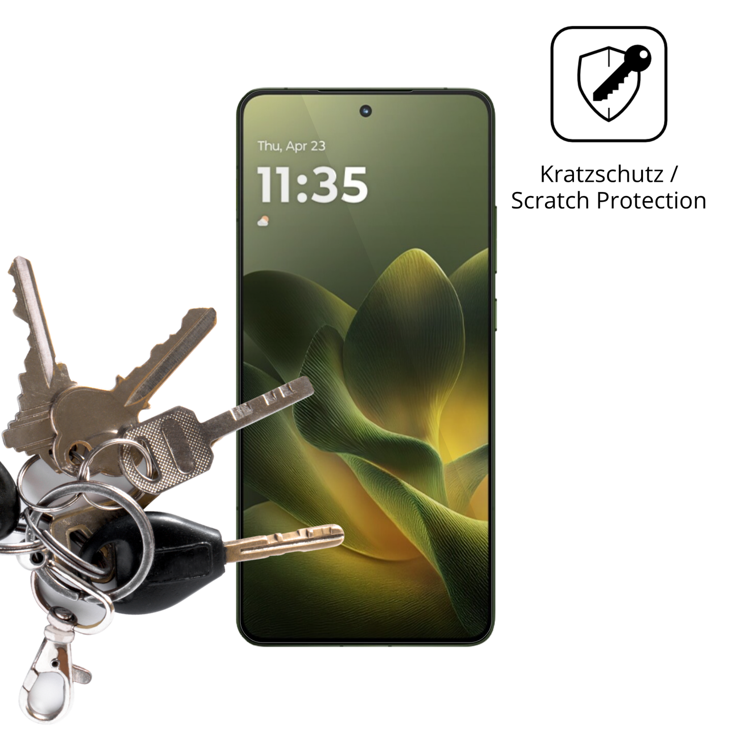 Schutz gegen Kratzer auf dem motorolamoto x70 air Glas durch Schlüssel oder Ähnliches
