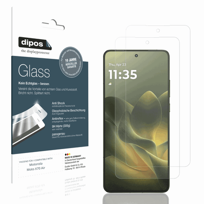Matte Displayschutzfolie von dipos passend für motorolamoto x70 air, 9H kratzfest und blasenfrei montiert