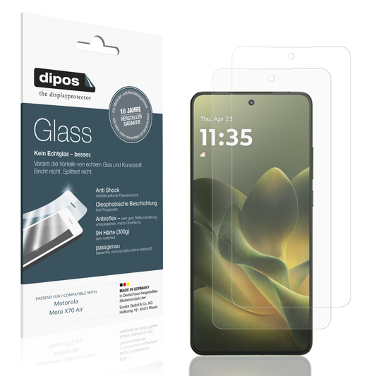 Matte Displayschutzfolie von dipos passend für motorolamoto x70 air, 9H kratzfest und blasenfrei montiert