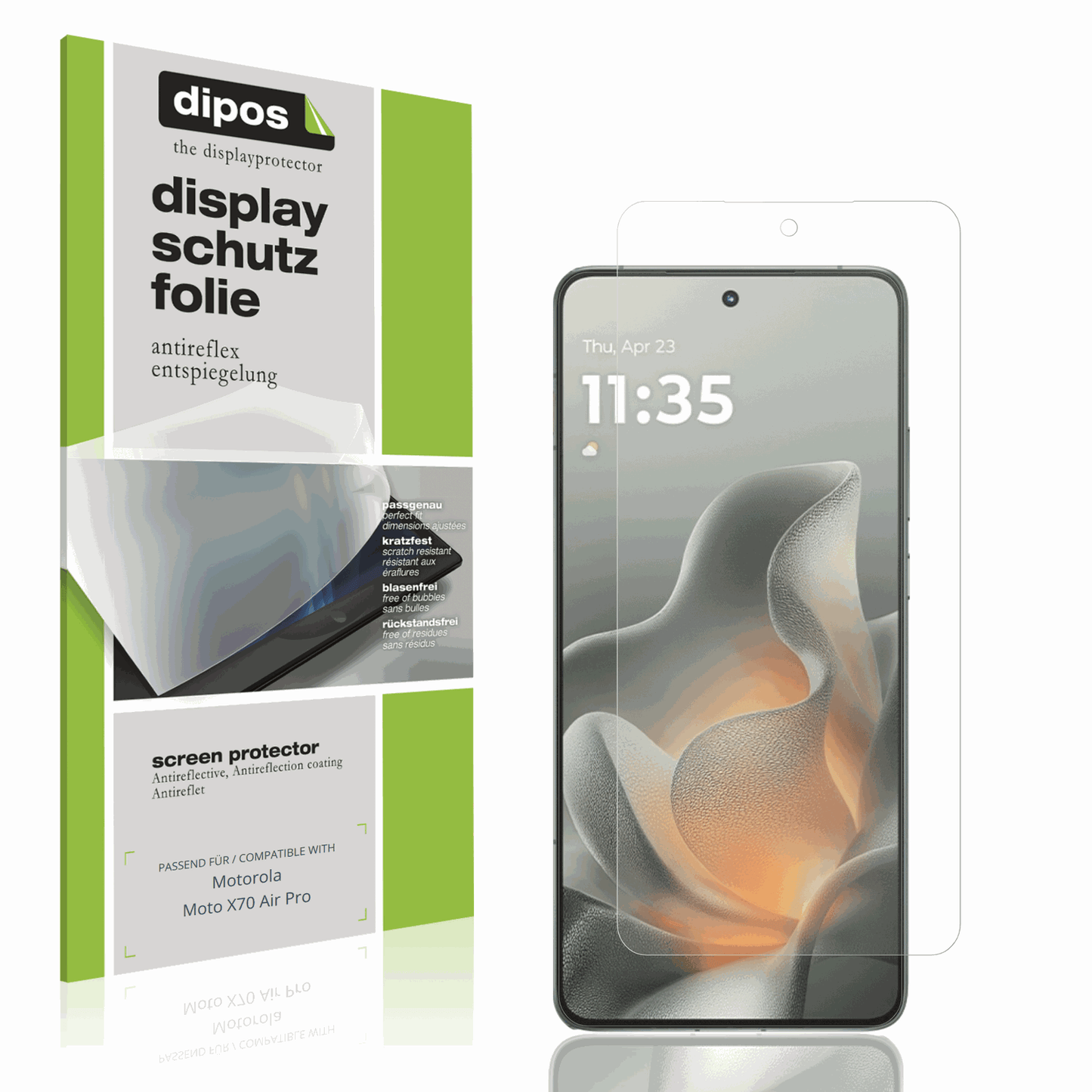 Matte Displayschutzfolie von dipos passend für Motorola Moto X70 Air Pro, präziser Zuschnitt und blasenfrei montiert
