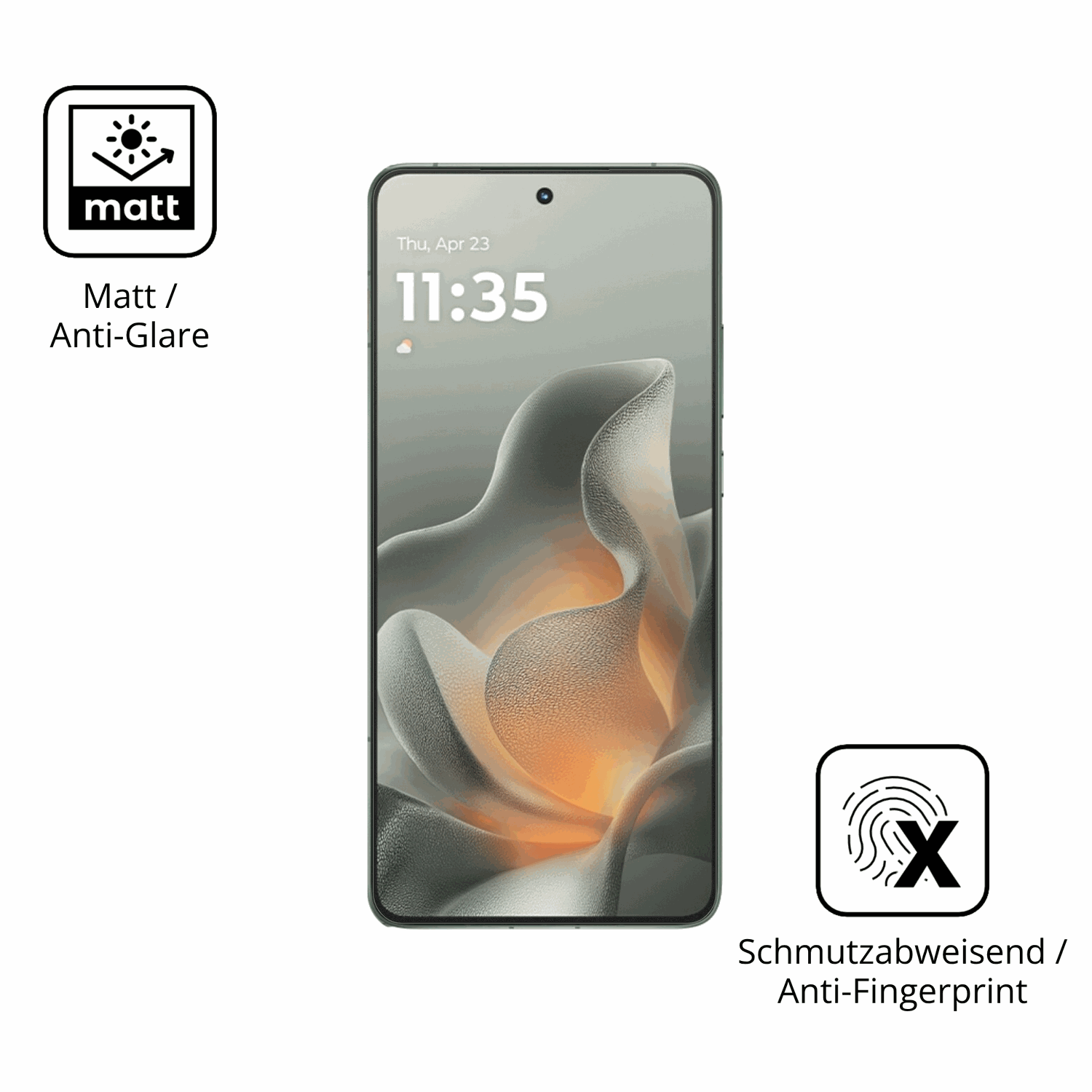 Dünne und entspiegelnde Folie passend zugeschnitten für Motorola Moto X70 Air Pro