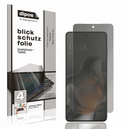 Blickschutzfolie von dipos passend für Motorola Moto X70 Air Pro, präziser Zuschnitt und blasenfrei montiert