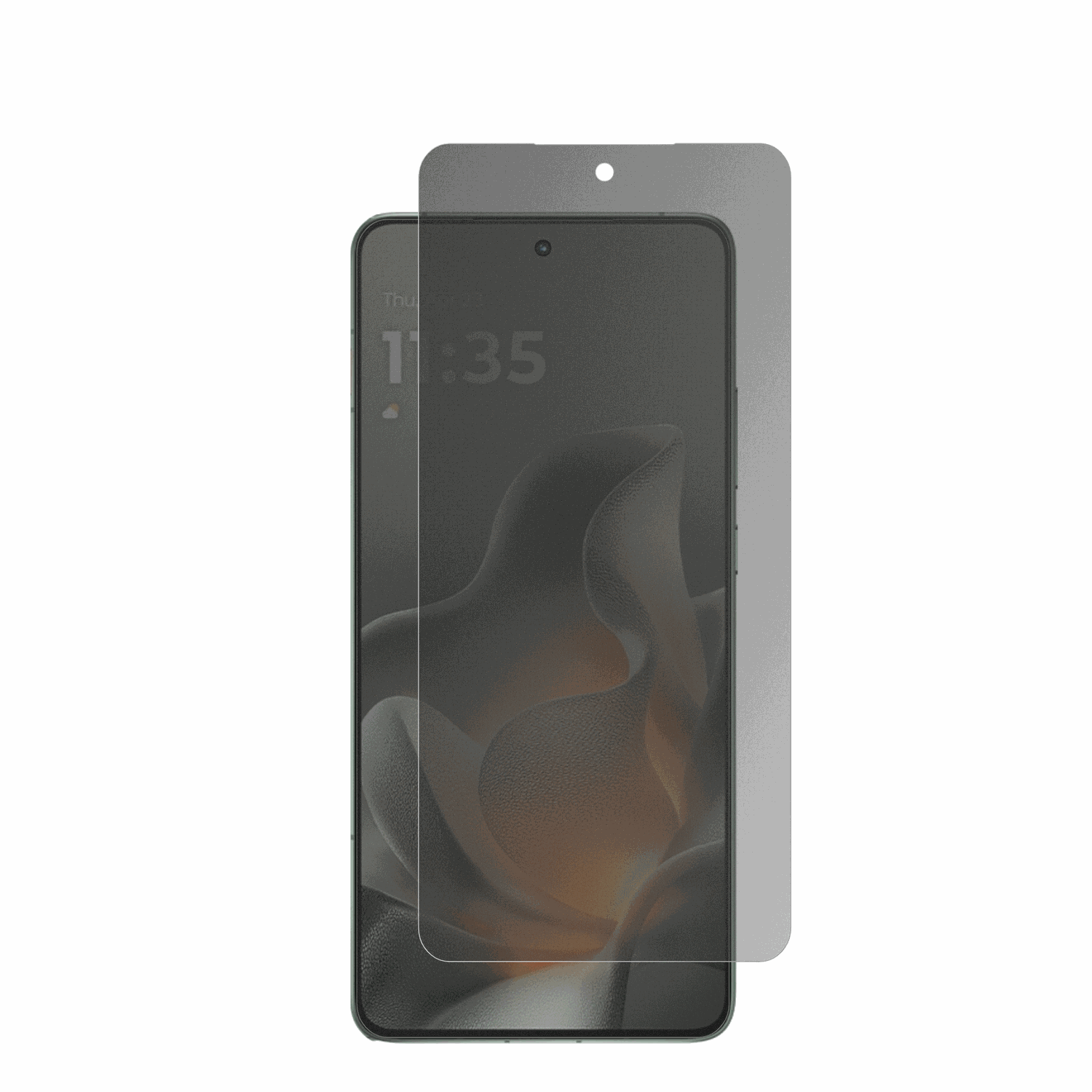 MotorolaMoto X70 Air Pro mit aufgebrachtem dipos Displayschutz, der seitliche Einblicke blockiert