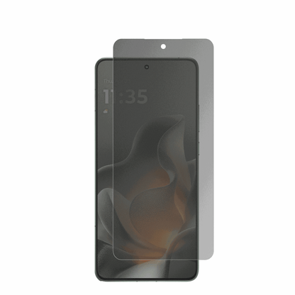 MotorolaMoto X70 Air Pro mit aufgebrachtem dipos Displayschutz, der seitliche Einblicke blockiert
