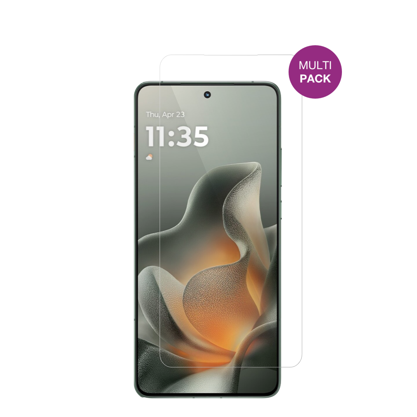 MotorolaMoto X70 Air Pro mit aufgebrachter dipos Displayschutzfolie, glasklare Darstellung ohne Einschränkungen