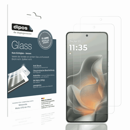 Matte Displayschutzfolie von dipos passend für Motorola Moto X70 Air Pro, 9H kratzfest und blasenfrei montiert