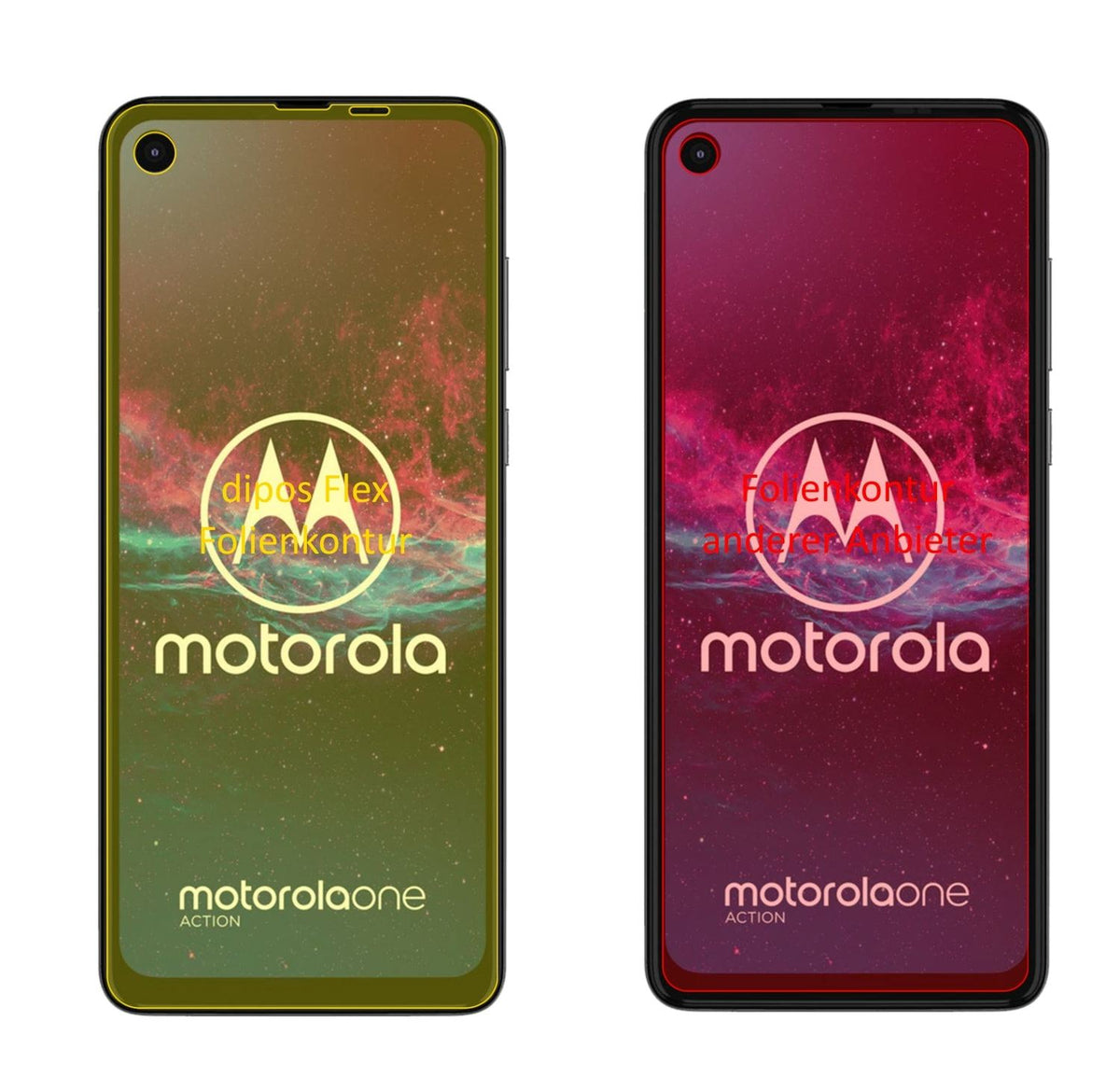 3x Screen Protector for Motorola One Action Protective Film covers 100% Flex