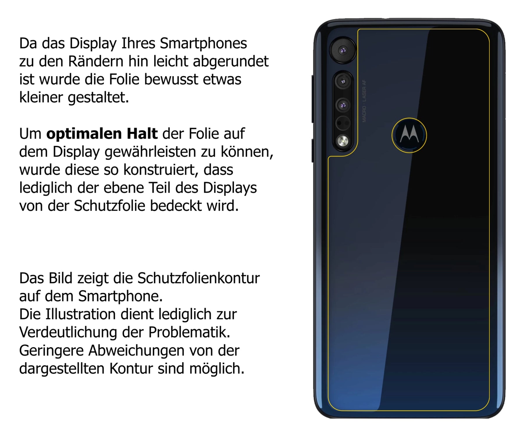 Schutzfolie mit optimaler Passform, zur Verwendung mit Hüllen geeignet