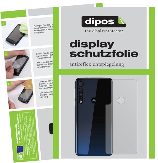 Matte Displayschutzfolie von dipos passend für Motorola One Macro Rückseite, präziser Zuschnitt und blasenfrei montiert