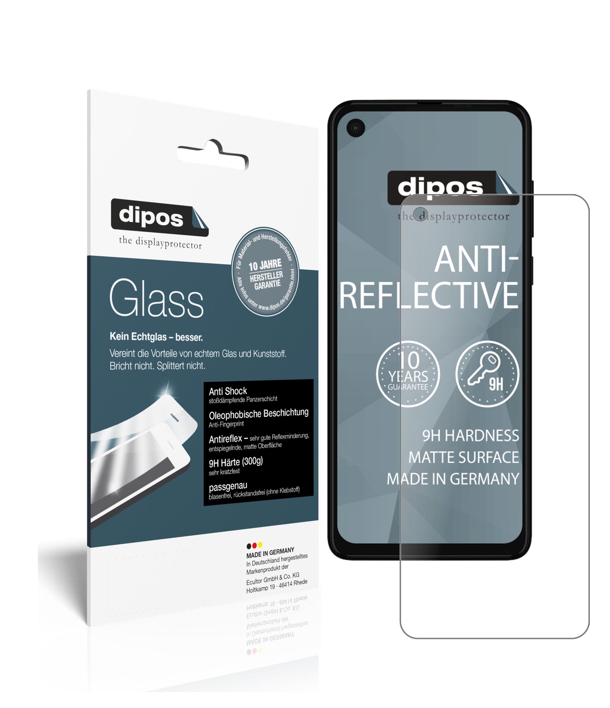 Matte Displayschutzfolie von dipos passend für Motorola P50, 9H kratzfest und blasenfrei montiert