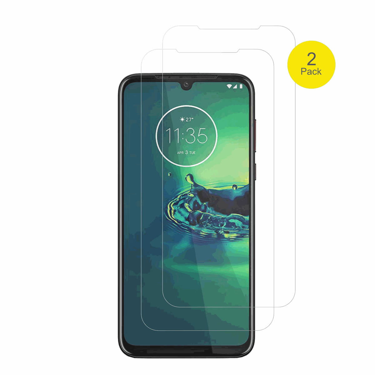 2x Screen Protector for Motorola One Vision Plus Protective Film covers 100% 
