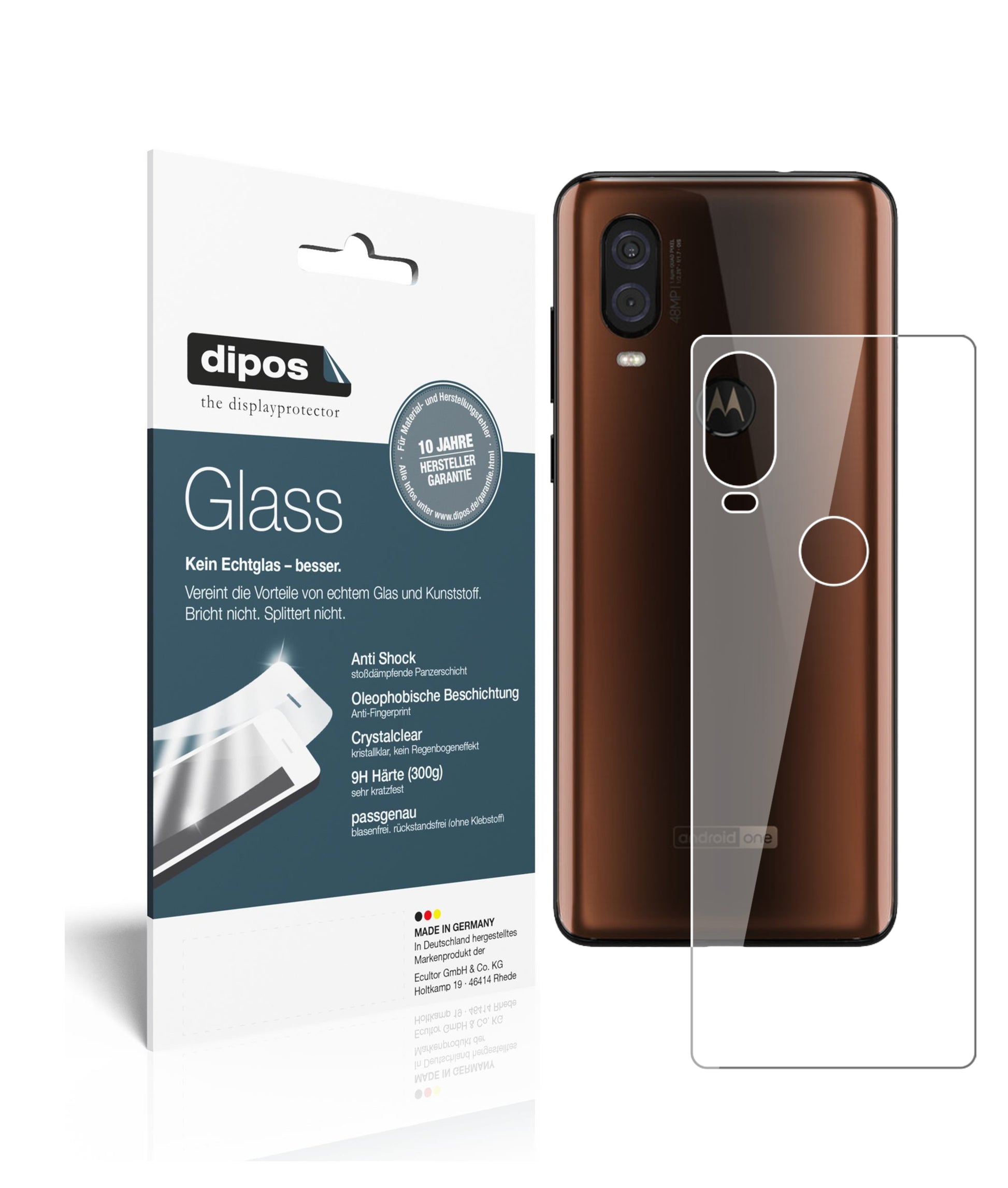 Perfekte Passform und ultimative Qualität: Unser 9H Panzerglas bietet Schutz für Motorola-One Vision Rückseite