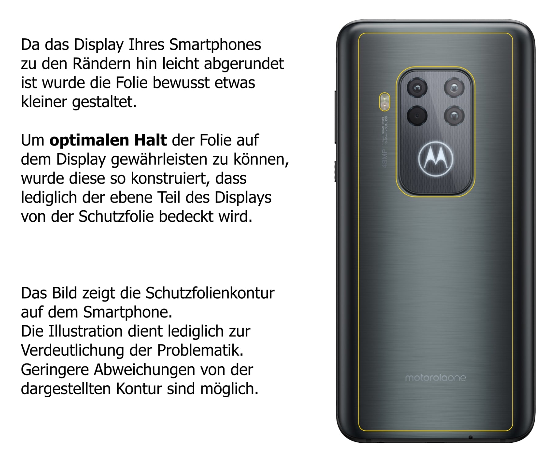 Dünne und klare Folie passend zugeschnitten für Motorola One Zoom Rückseite
