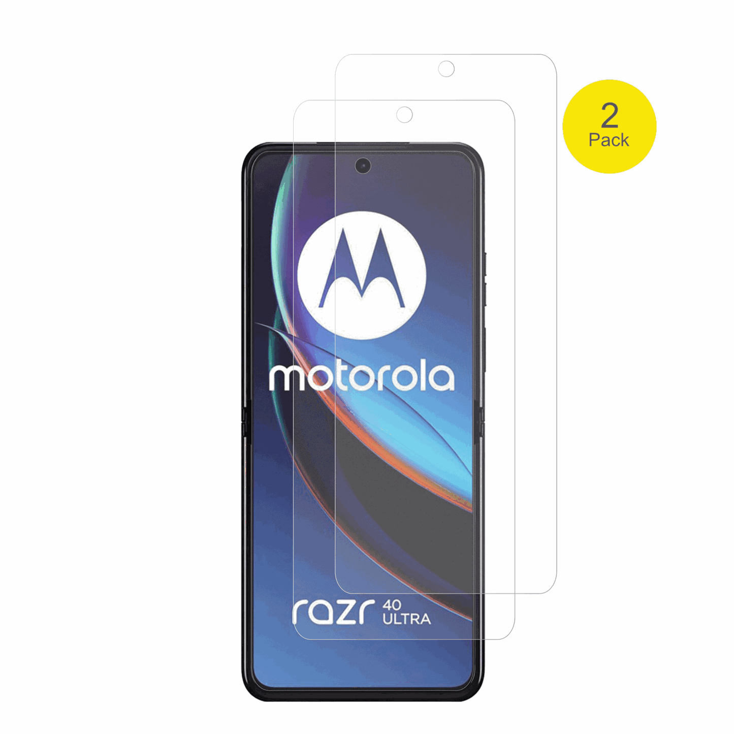 MotorolaRazr 40 Ultra mit aufgebrachter dipos Flex Schutzfolie, glasklare Darstellung ohne Einschränkungen