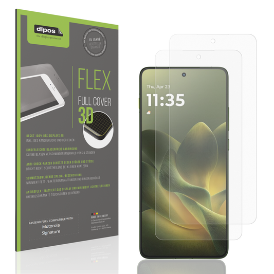 Matte Displayschutzfolie von dipos passend für Motorola Signature, 100% Displayabdeckung und blasenfreie Montage