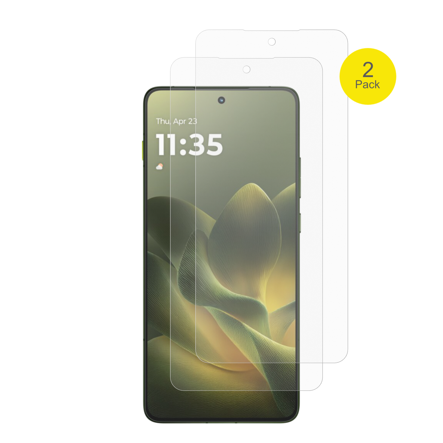 MotorolaSignature mit aufgebrachter dipos Flex Schutzfolie, glasklare Darstellung ohne Einschränkungen