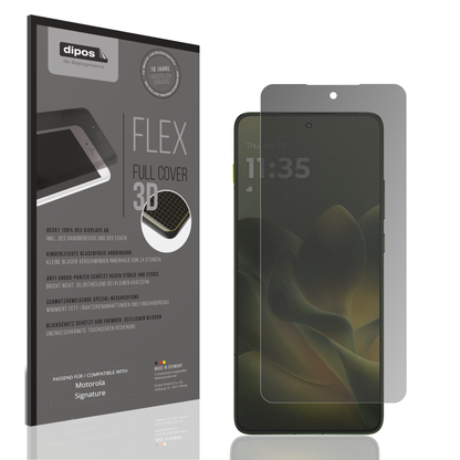 Blickschutzfolie von dipos passend für Motorola Signature, 100% Displayabdeckung und blasenfreie Montage