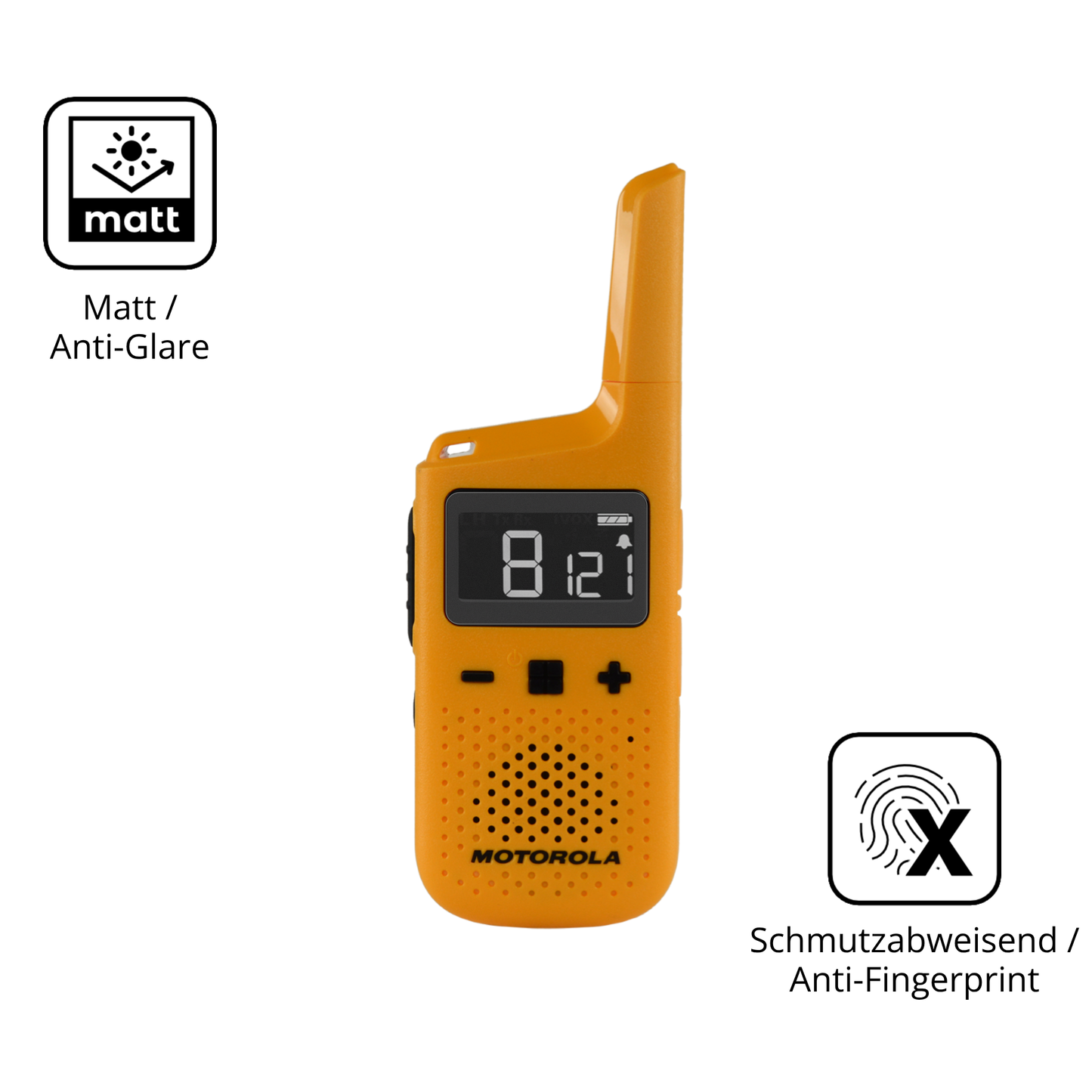 9H Hartbeschichtete, flexible Folie passend zugeschnitten für Motorola Talkabout T72