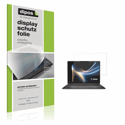 Matte Displayschutzfolie von dipos passend für MSI Prestige 14 Flip AI Plus, präziser Zuschnitt und blasenfrei montiert
