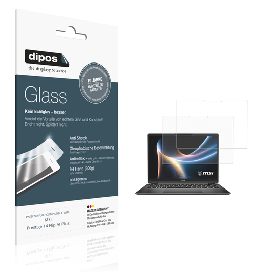 Matte Displayschutzfolie von dipos passend für MSI Prestige 14 Flip AI Plus, 9H kratzfest und blasenfrei montiert