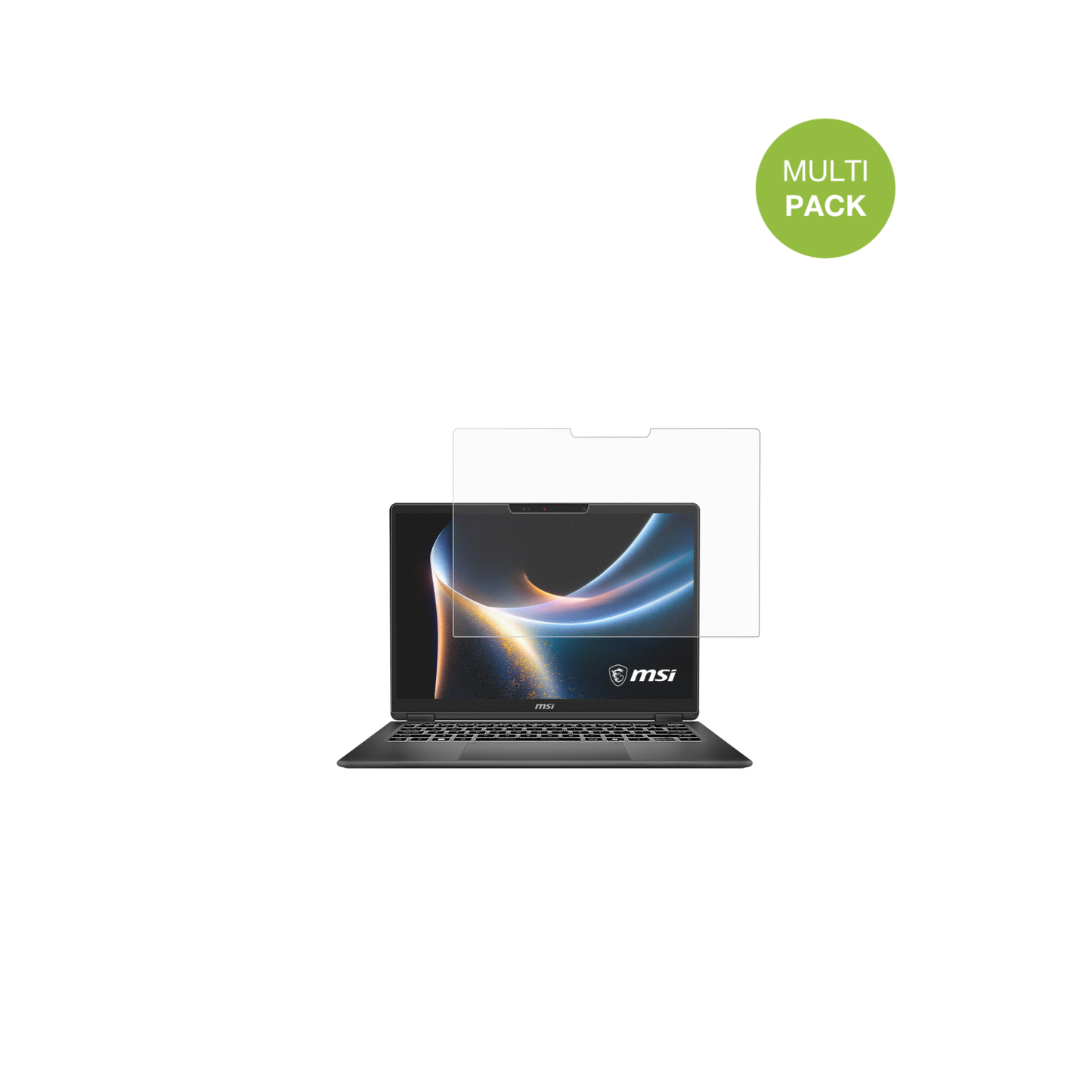 MSIPrestige 14 Flip AI Plus mit aufgebrachter dipos Displayschutzfolie, die lästige Fingerabdrücke minimiert