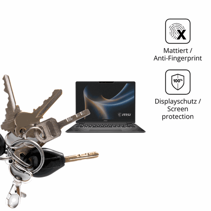 dipos Displayschutz für MSI Prestige 16 Flip AI Plus, mattierte Oberfläche, Blickschutzfilter und perfekter Passform