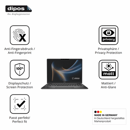 Privatsphäre-Schutz durch Sichtschutz-Folie passend zugeschnitten für MSI Prestige 16 Flip AI Plus