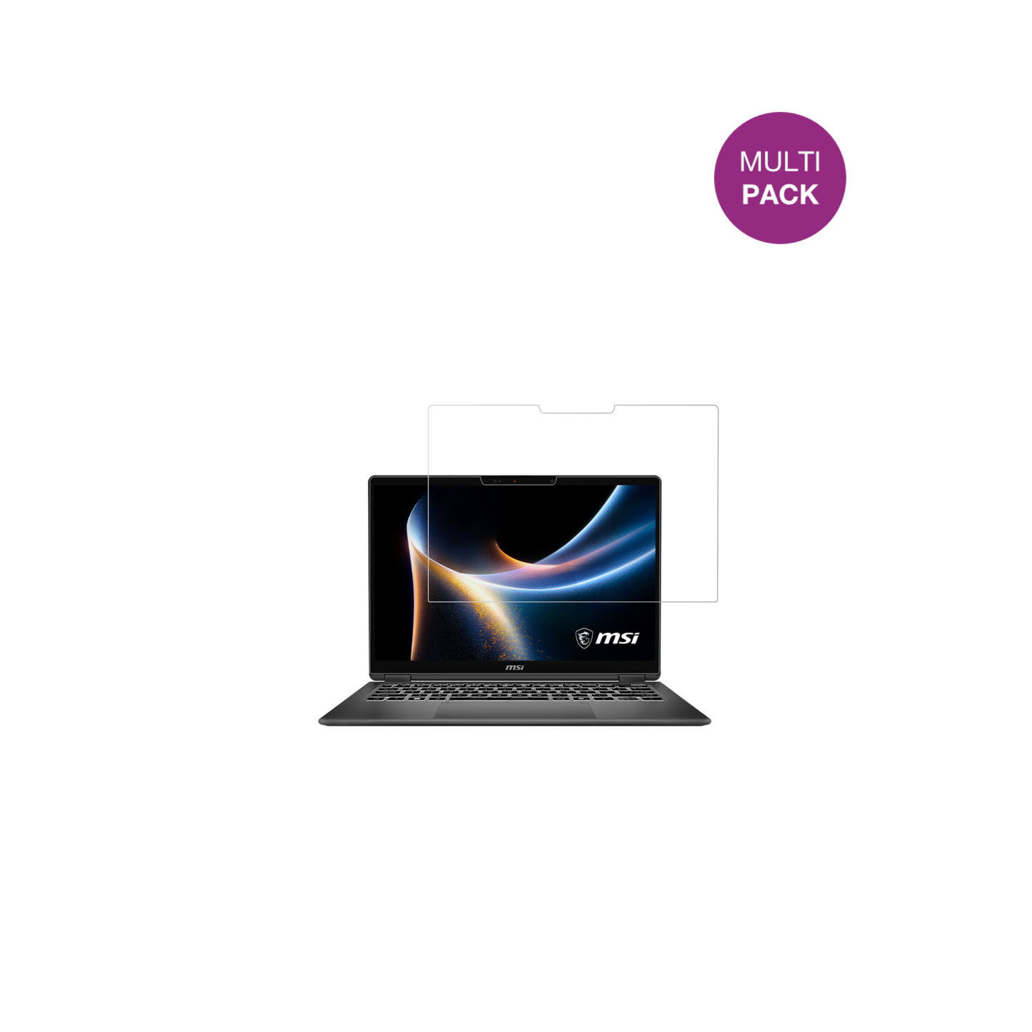 MSIPrestige 16 Flip AI Plus mit aufgebrachter dipos Displayschutzfolie, glasklare Darstellung ohne Einschränkungen