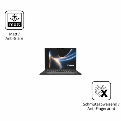 9H Hartbeschichtete, flexible Folie passend zugeschnitten für MSI Prestige 16 Flip AI Plus