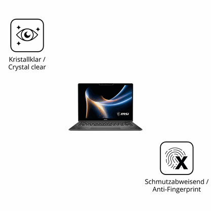 Flexible TPU-Folie passend zugeschnitten für MSI Prestige 14 Flip AI Plus, vollständige Abdeckung