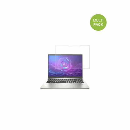 MSIPrestige A16 Ai Plus mit aufgebrachter dipos Displayschutzfolie, die lästige Fingerabdrücke minimiert